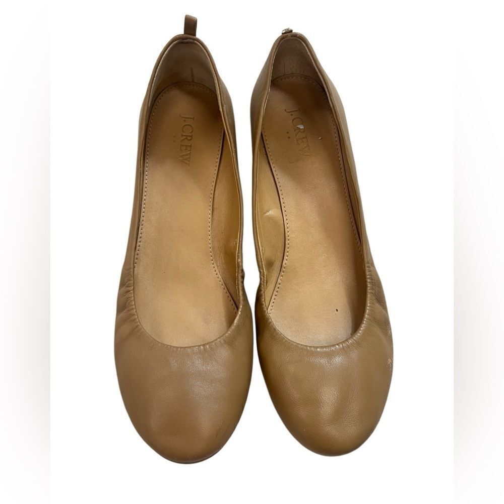 J.Crew Leather Ballet Flats Tan Women's Size 8.5 Style E8091